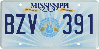 MS license plate BZV391
