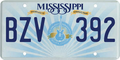 MS license plate BZV392