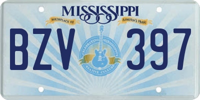 MS license plate BZV397