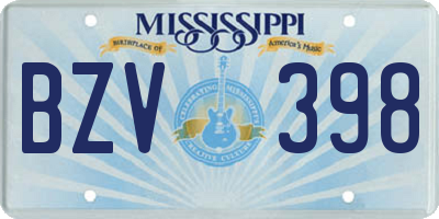MS license plate BZV398