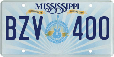 MS license plate BZV400