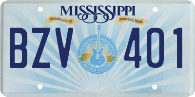 MS license plate BZV401