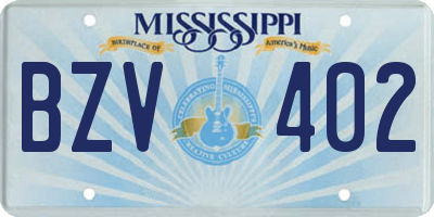 MS license plate BZV402