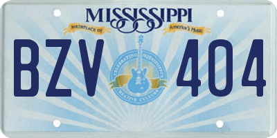MS license plate BZV404