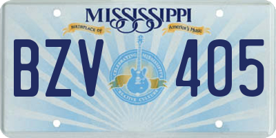 MS license plate BZV405