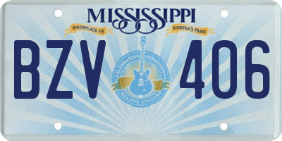 MS license plate BZV406