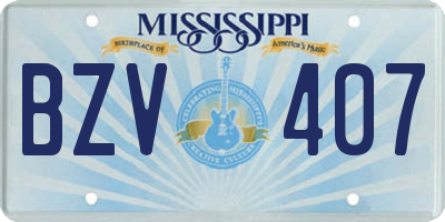 MS license plate BZV407