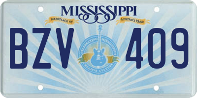 MS license plate BZV409