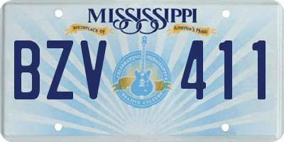 MS license plate BZV411