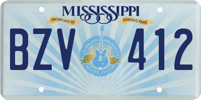 MS license plate BZV412