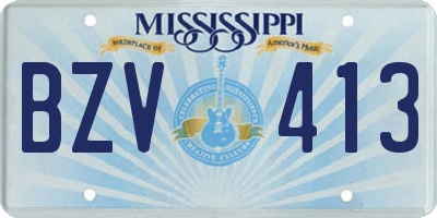 MS license plate BZV413