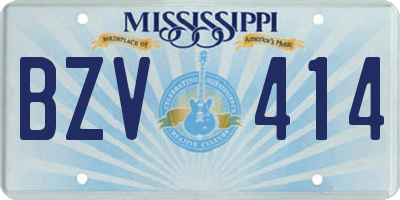 MS license plate BZV414