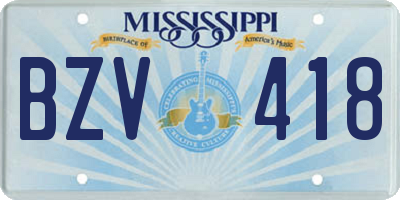 MS license plate BZV418