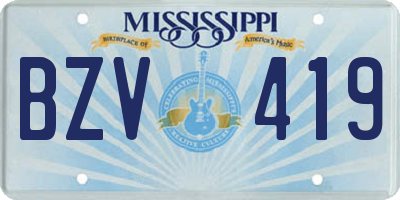 MS license plate BZV419
