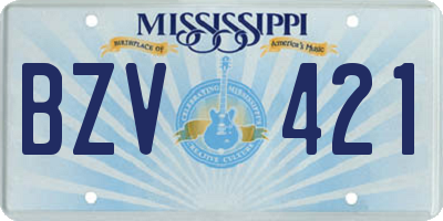 MS license plate BZV421