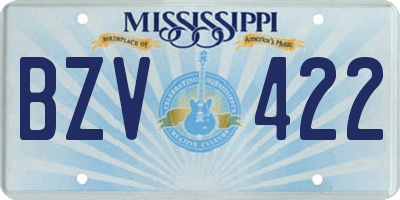 MS license plate BZV422