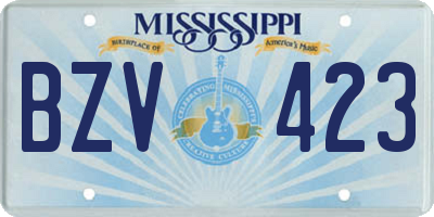 MS license plate BZV423