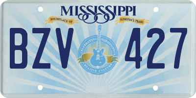 MS license plate BZV427