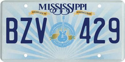 MS license plate BZV429
