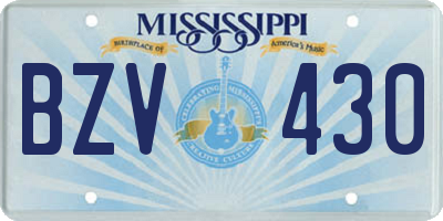 MS license plate BZV430
