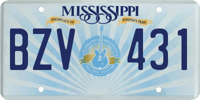 MS license plate BZV431