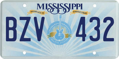 MS license plate BZV432