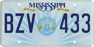 MS license plate BZV433