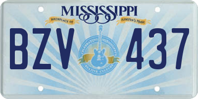 MS license plate BZV437