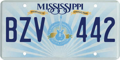 MS license plate BZV442