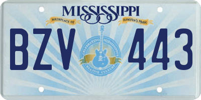 MS license plate BZV443
