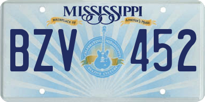 MS license plate BZV452