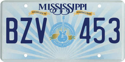 MS license plate BZV453