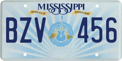MS license plate BZV456