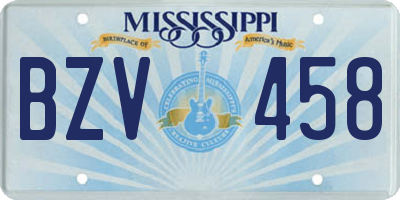 MS license plate BZV458