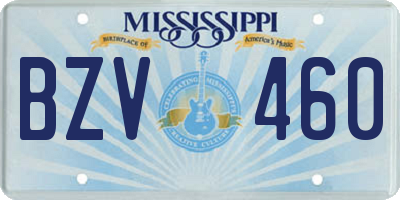 MS license plate BZV460