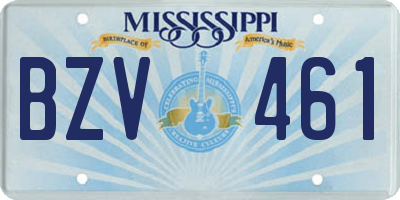 MS license plate BZV461