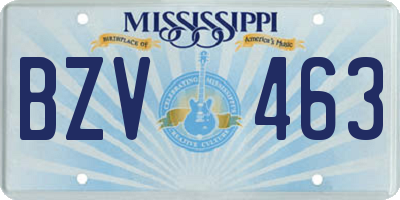 MS license plate BZV463