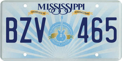 MS license plate BZV465