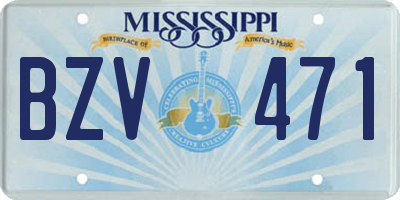 MS license plate BZV471