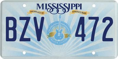 MS license plate BZV472