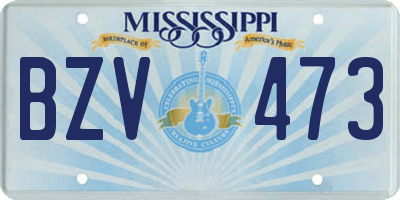 MS license plate BZV473