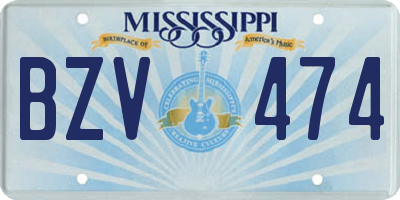 MS license plate BZV474