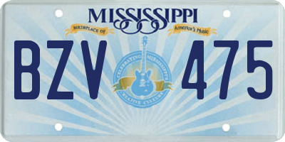 MS license plate BZV475
