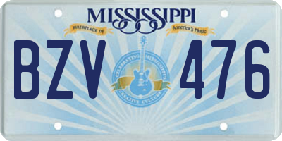 MS license plate BZV476