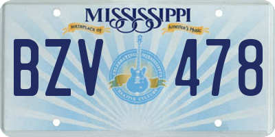 MS license plate BZV478