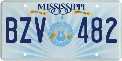 MS license plate BZV482