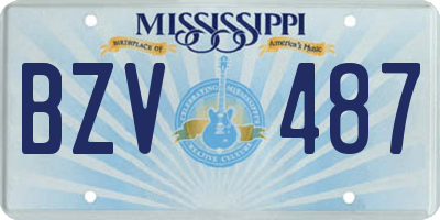 MS license plate BZV487