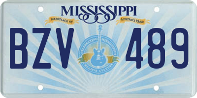MS license plate BZV489