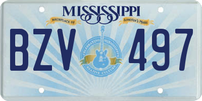 MS license plate BZV497
