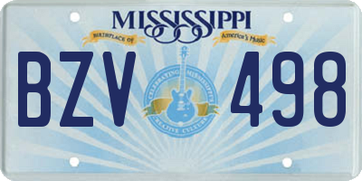 MS license plate BZV498